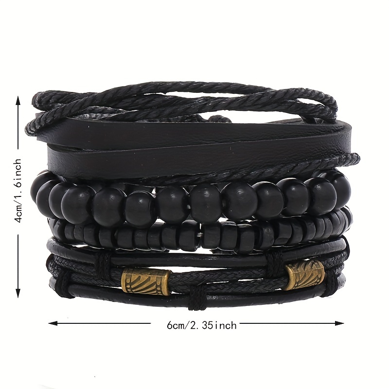 Men's Woven Leather Bracelet Unisex